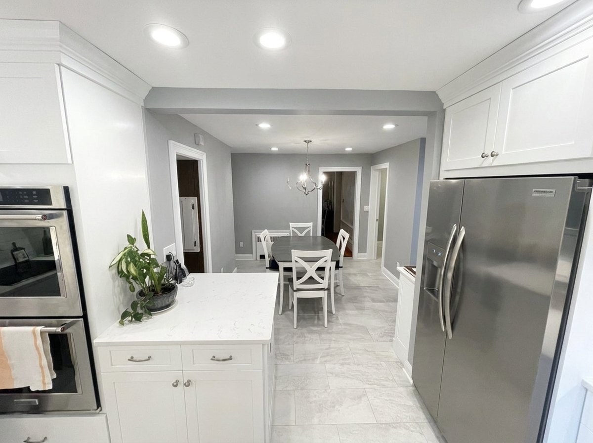 Double ovens and fridge wall