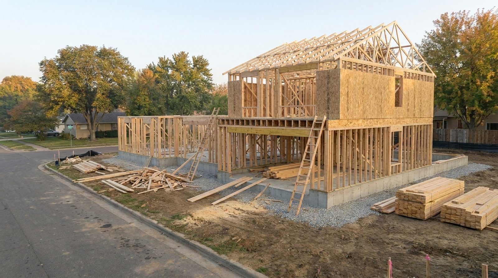 The framing skeleton rising